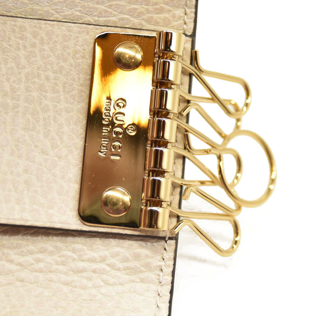 Gucci Key Case GG Marmont Supreme PVC Leather White
