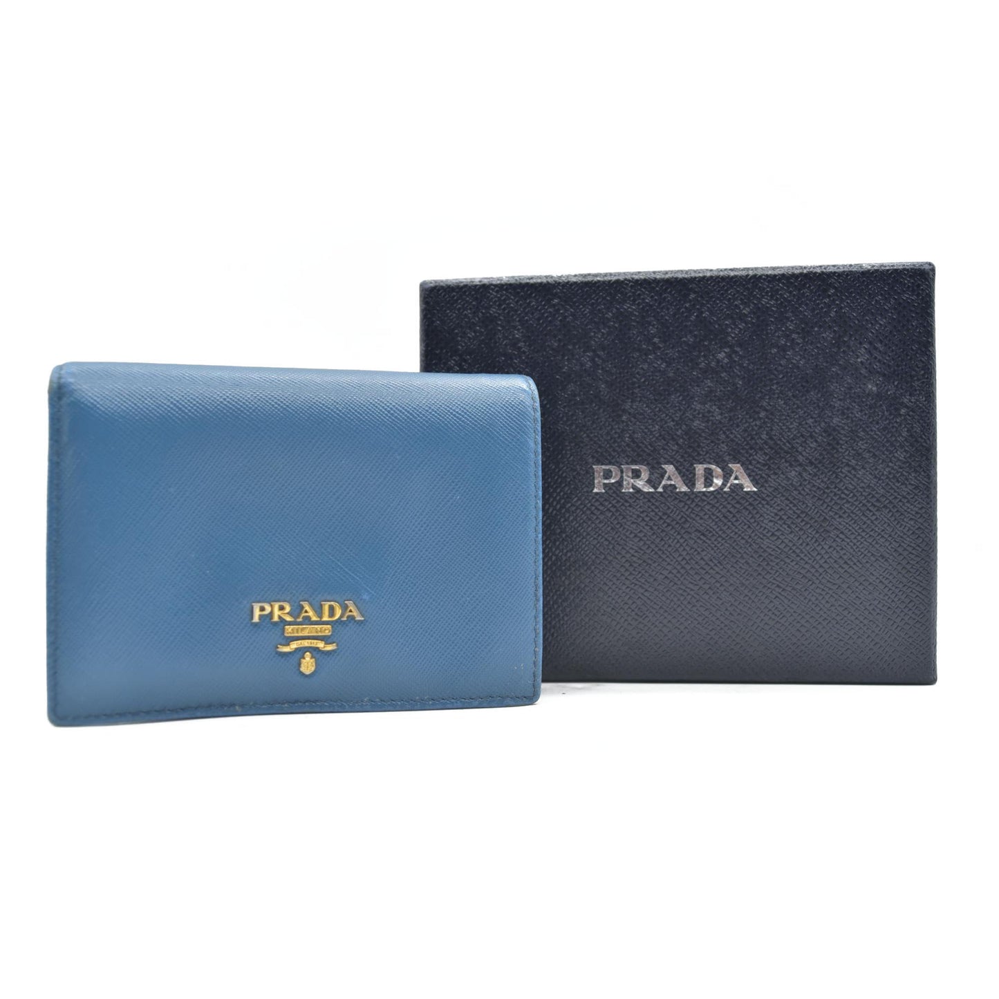 $750 Prada Saffiano Metal Leather Wallet