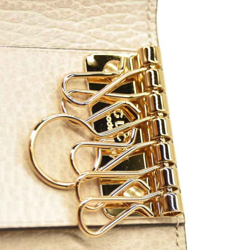 Gucci Key Case GG Marmont Supreme PVC Leather White