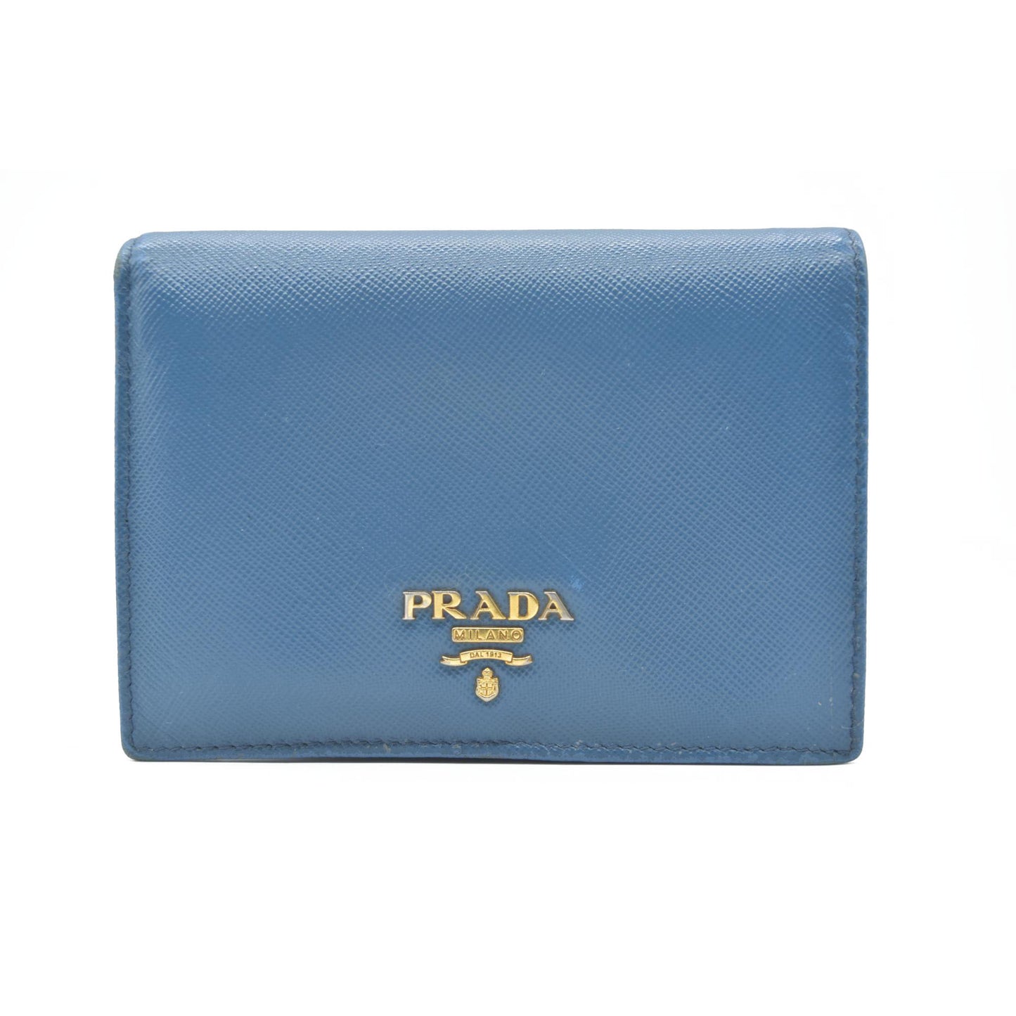 $750 Prada Saffiano Metal Leather Wallet