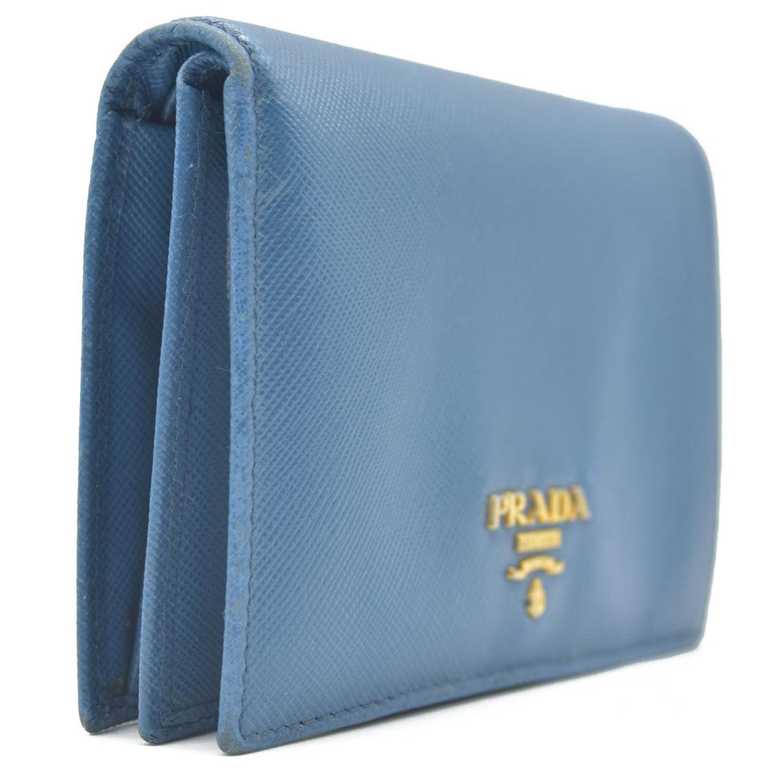 $750 Prada Saffiano Metal Leather Wallet