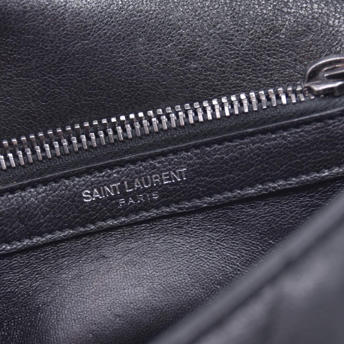 $2750 2016 Saint Laurent Sheepskin Matelasse Chevron Monogram Medium College Bag Black 10021141
