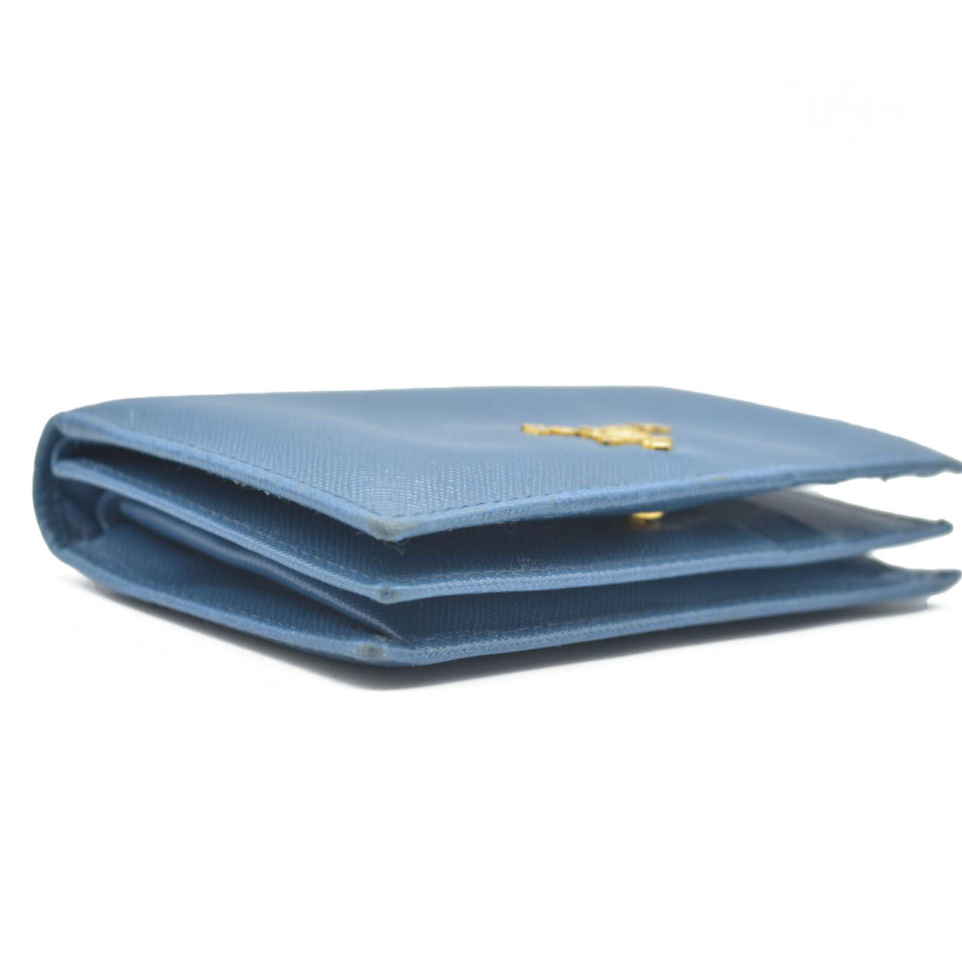 $750 Prada Saffiano Metal Leather Wallet