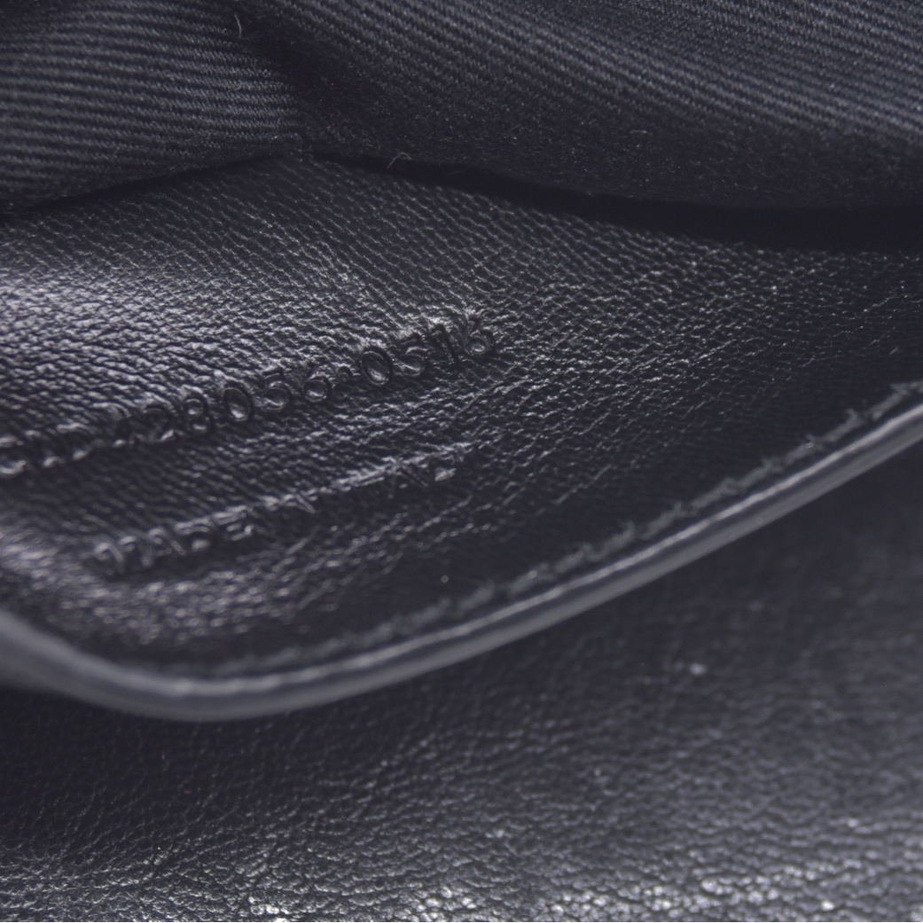 $2750 2016 Saint Laurent Sheepskin Matelasse Chevron Monogram Medium College Bag Black 10021141