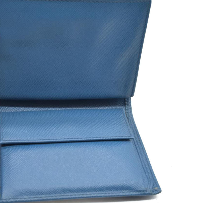$750 Prada Saffiano Metal Leather Wallet