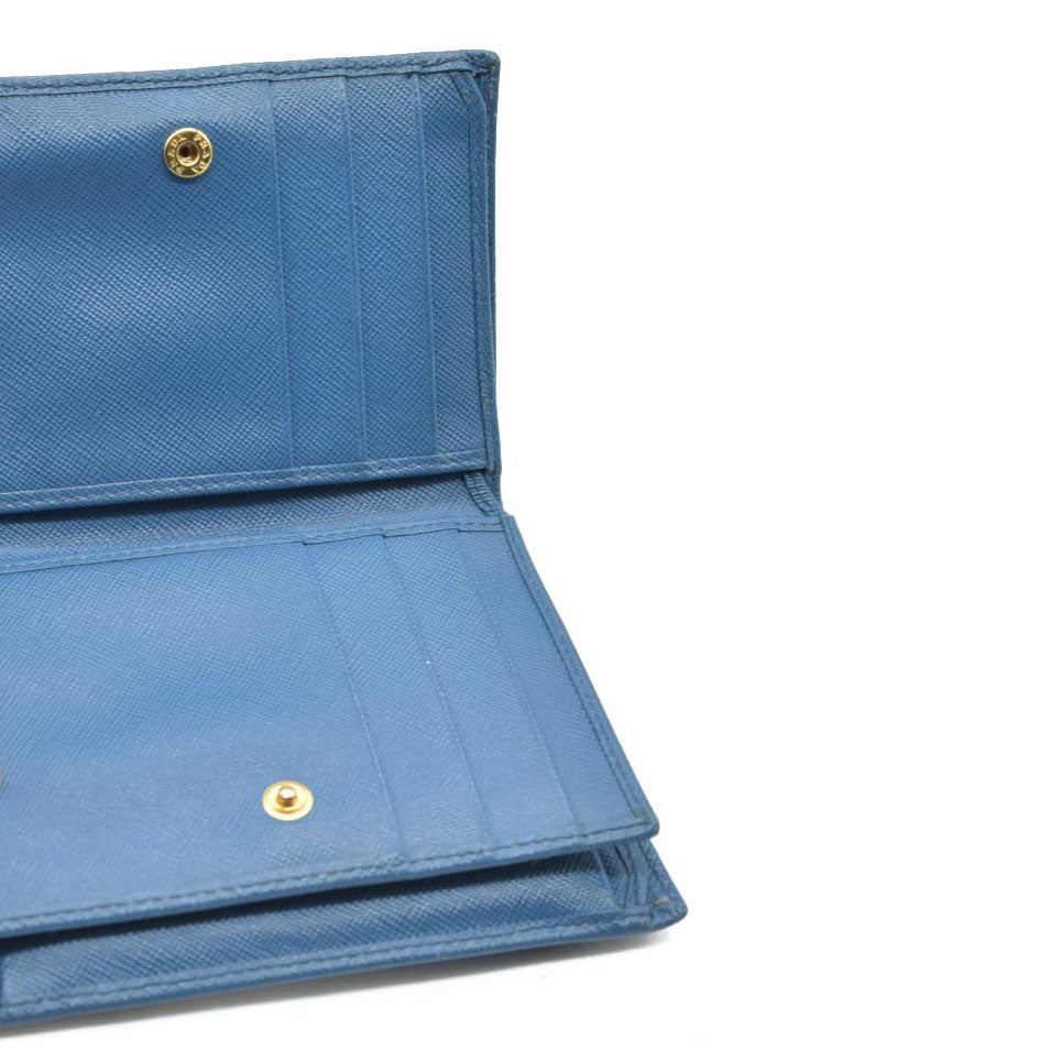 $750 Prada Saffiano Metal Leather Wallet