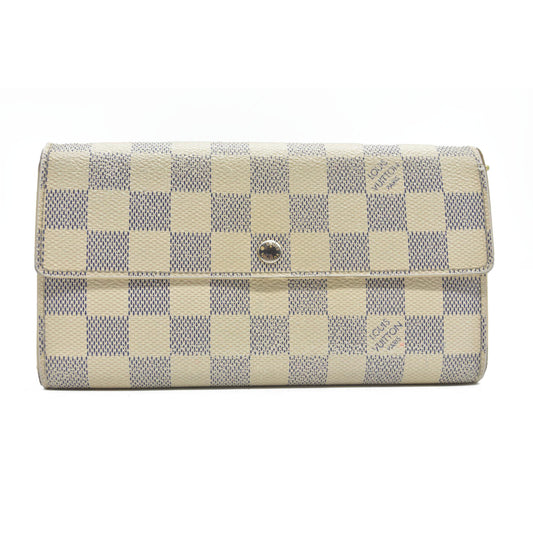 $775 Louis Vuitton Damier Azur Sarah Wallet TR2122