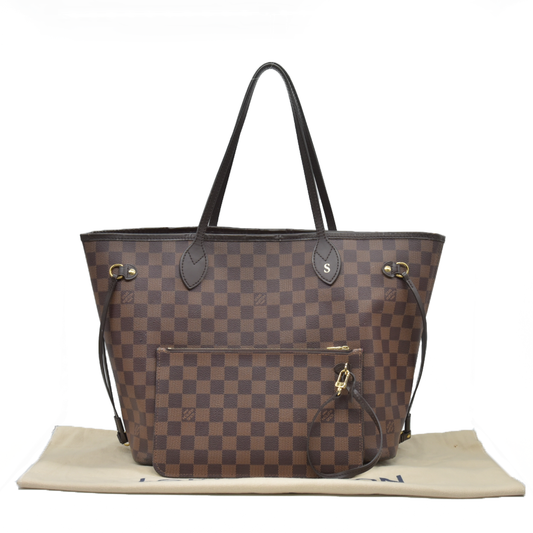 $2240 2021 Louis Vuitton Damier Ebene Neverfull MM with Pouch SD0251