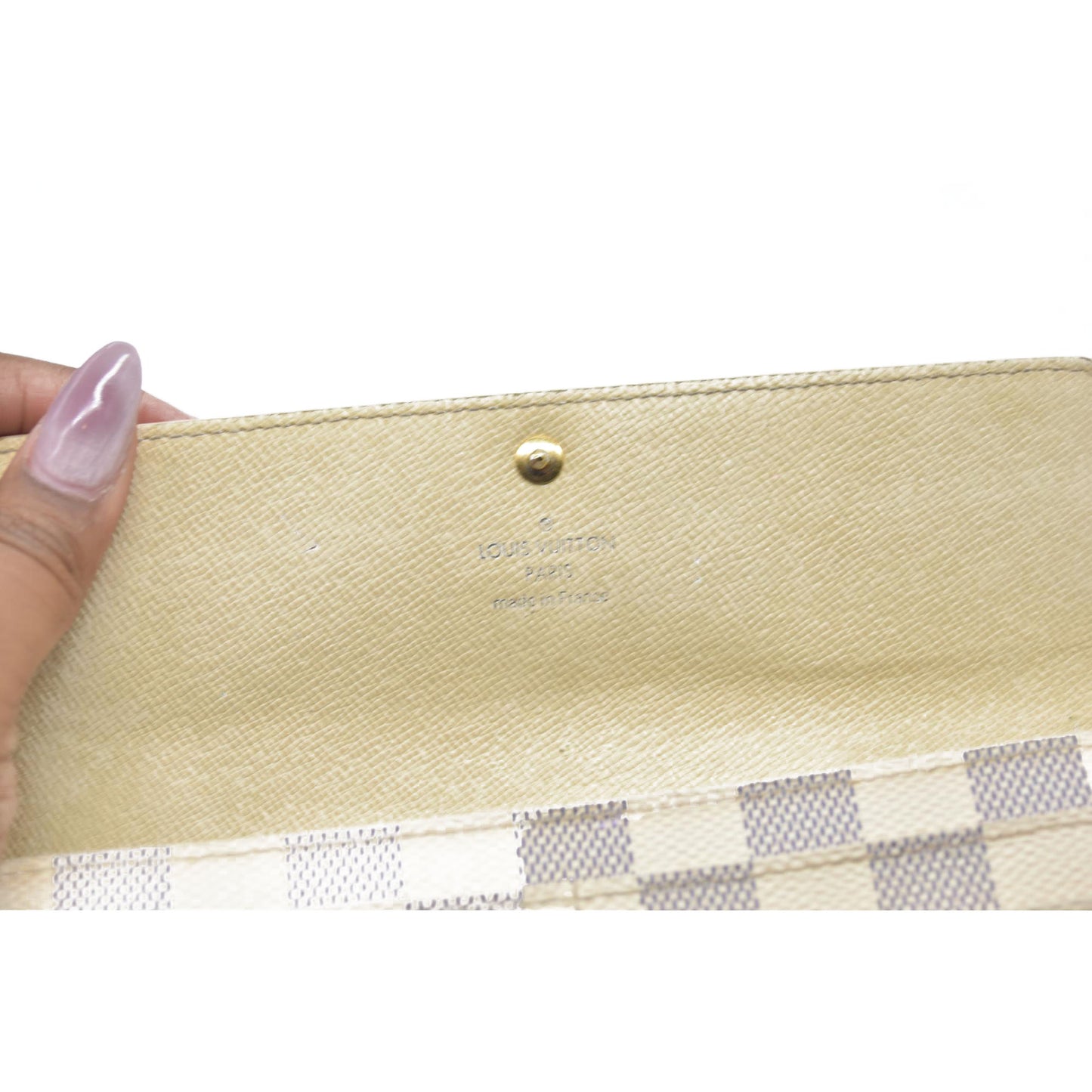 $775 Louis Vuitton Damier Azur Sarah Wallet TR2122