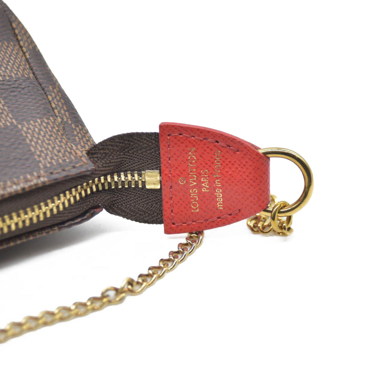 Louis Vuitton  Damier Ebene 2019 Christmas Animation Mini Pochette Accessories Red