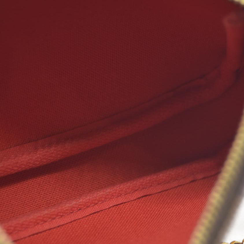 Louis Vuitton  Damier Ebene 2019 Christmas Animation Mini Pochette Accessories Red