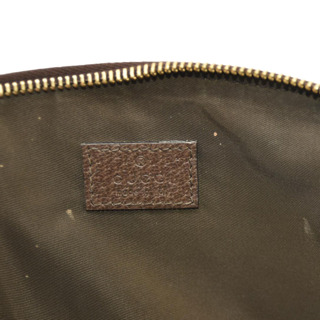 Gucci  GG Supreme Monogram Textured Calfskin Web Large Ophidia Cosmetic Case Beige Ebony New Acero