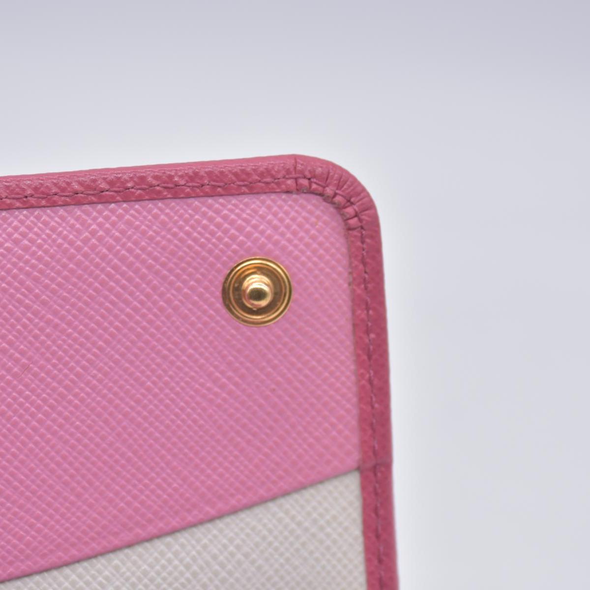 $780 Prada Saffiano Metal Leather Continental Flap Wallet Pink CONSIGNMENT 10021168