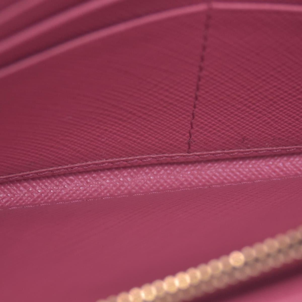 $780 Prada Saffiano Metal Leather Continental Flap Wallet Pink CONSIGNMENT 10021168