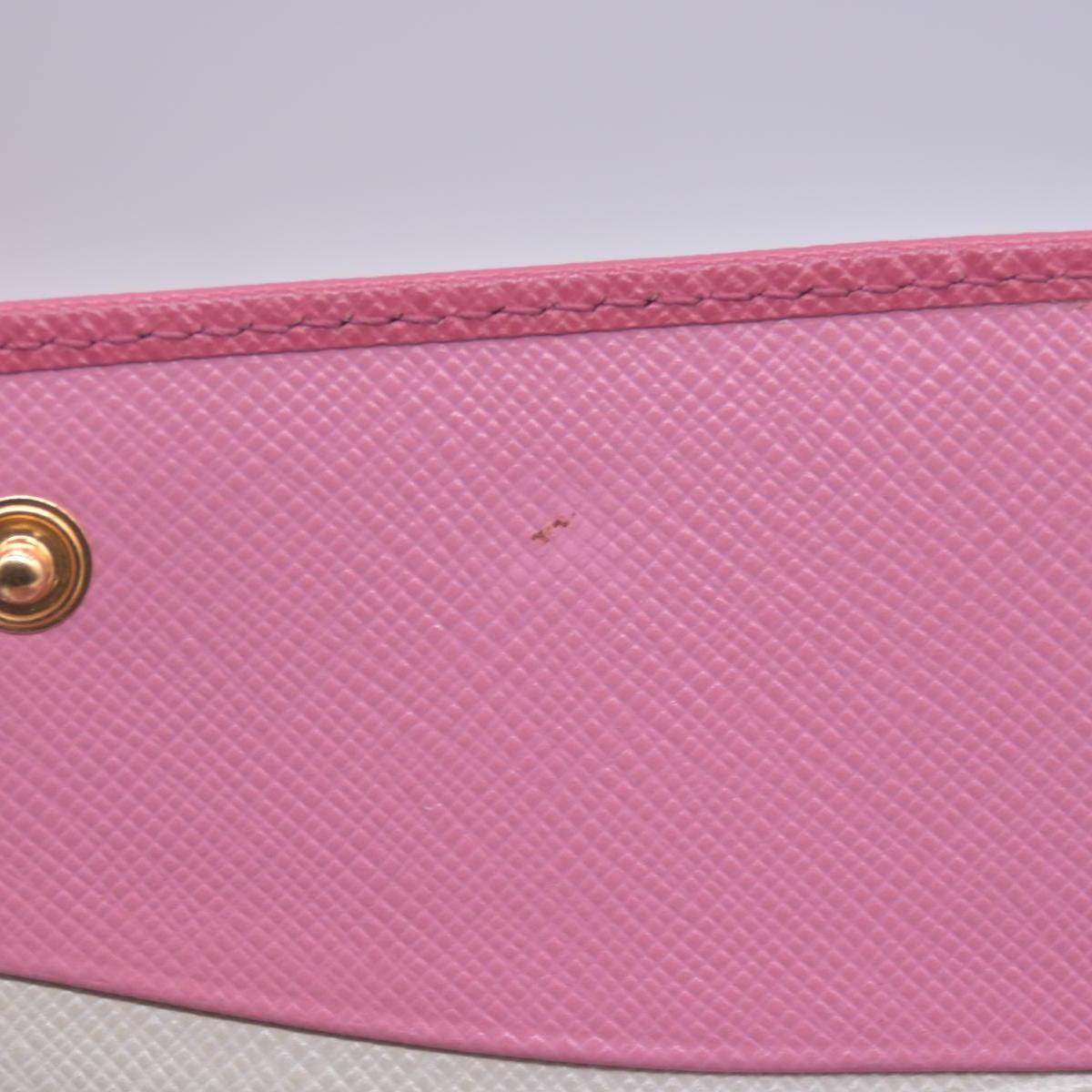 $780 Prada Saffiano Metal Leather Continental Flap Wallet Pink CONSIGNMENT 10021168