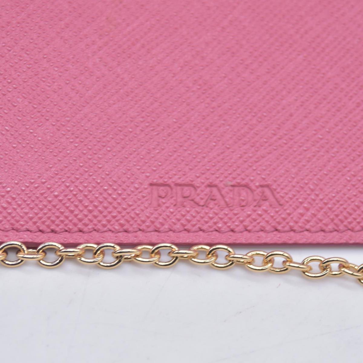 $780 Prada Saffiano Metal Leather Continental Flap Wallet Pink CONSIGNMENT 10021168