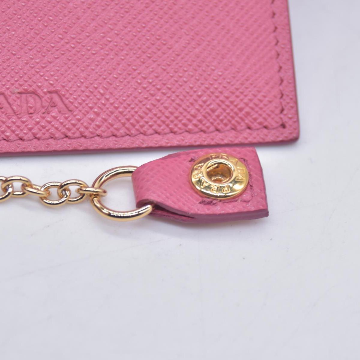 $780 Prada Saffiano Metal Leather Continental Flap Wallet Pink CONSIGNMENT 10021168