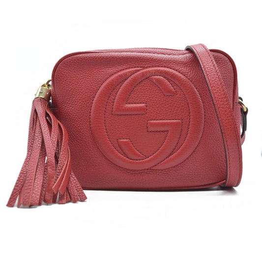 $1490 Gucci Small Soho Disco Bag Red Crossbody