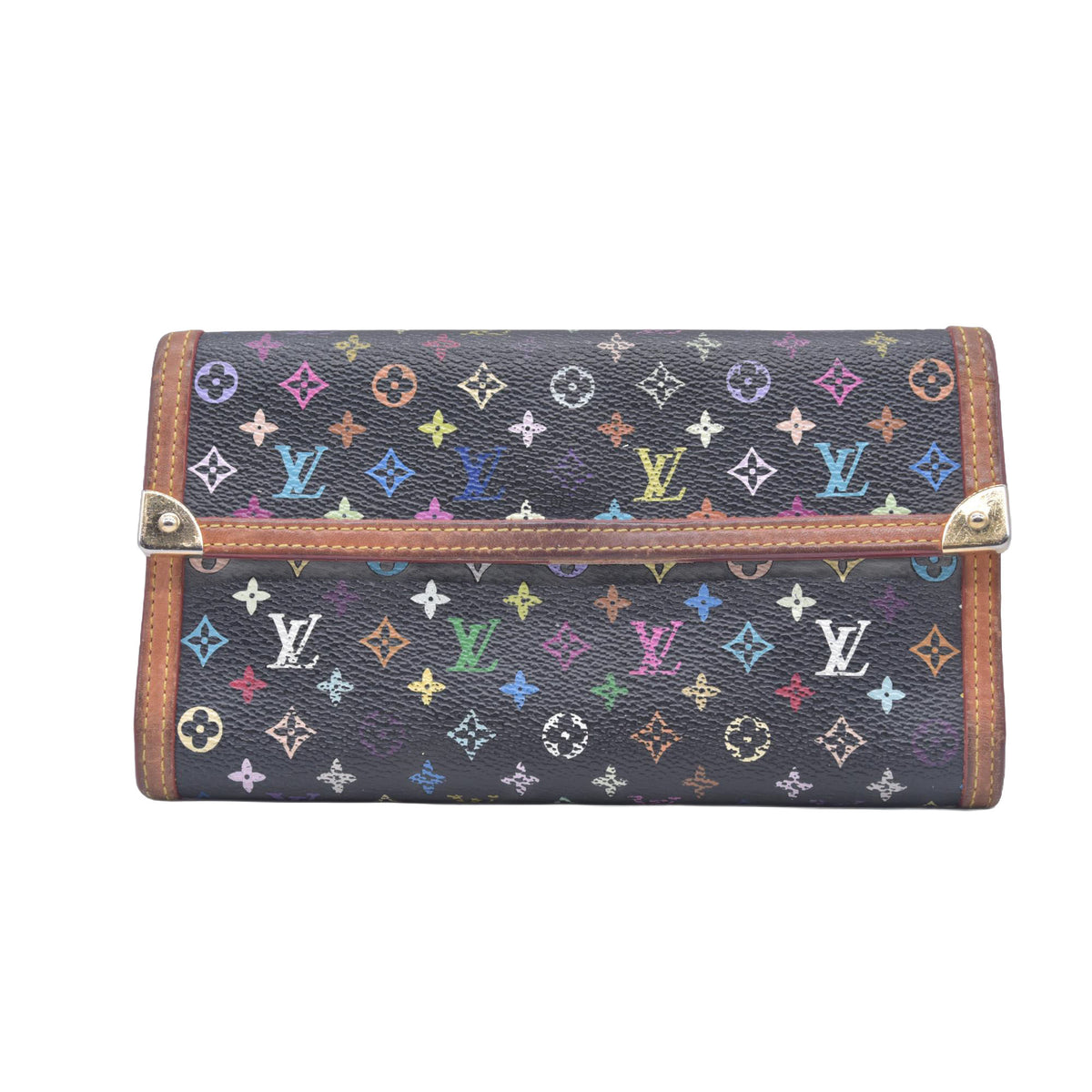 $950 2005 LOUIS VUITTON x Takashi Murakami Monogram Multicolor Porte Tresor International Wallet TH0055 CONSIGNMENT 10021178