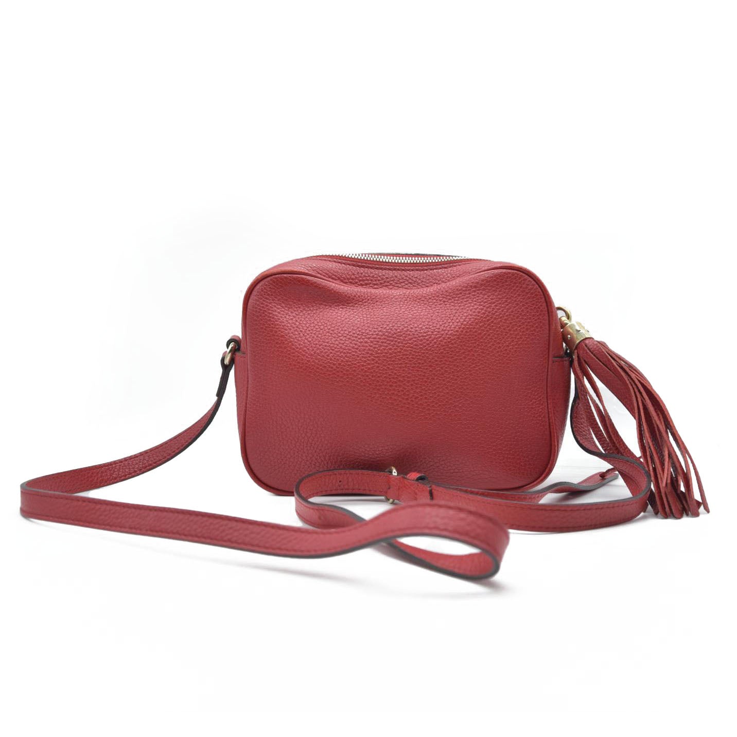 $1490 Gucci Small Soho Disco Bag Red Crossbody