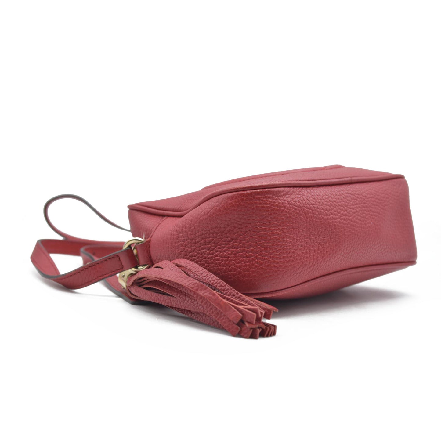 $1490 Gucci Small Soho Disco Bag Red Crossbody