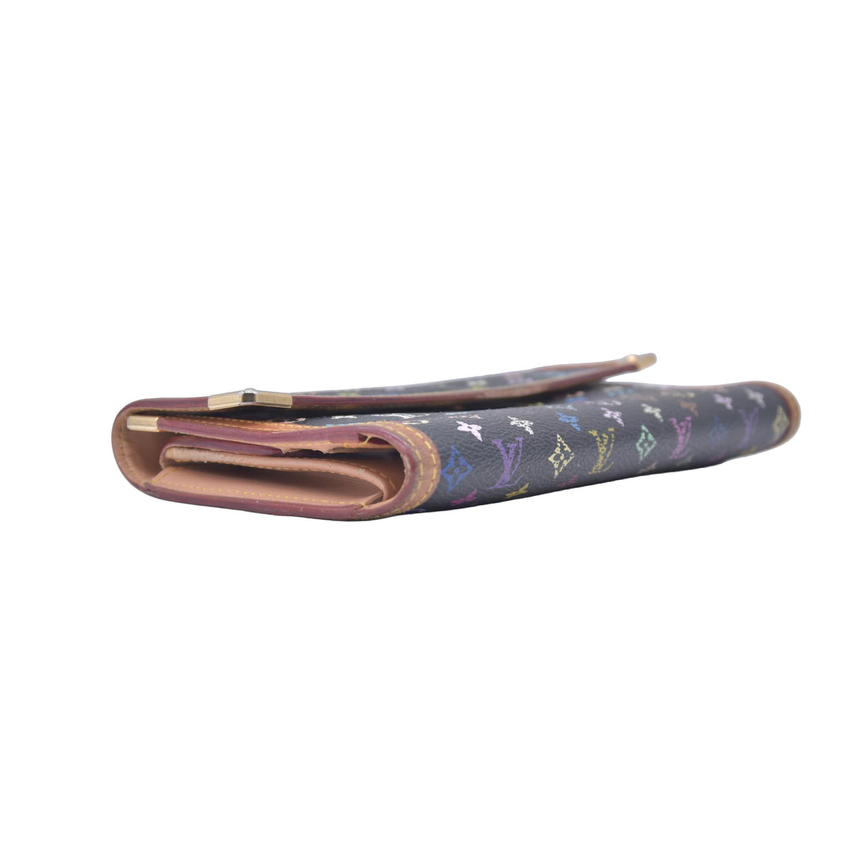$950 2005 LOUIS VUITTON x Takashi Murakami Monogram Multicolor Porte Tresor International Wallet TH0055 CONSIGNMENT 10021178