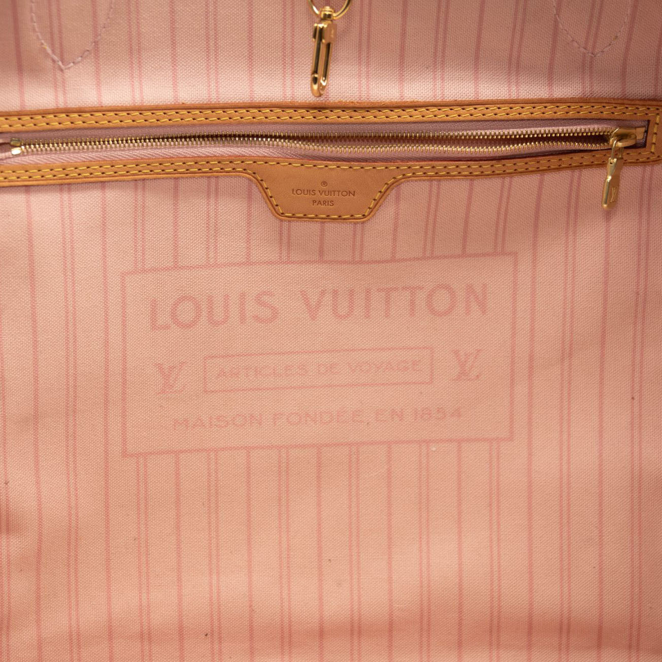 LOUIS VUITTON Damier Azur Neo Neverfull GM Rose Ballerine