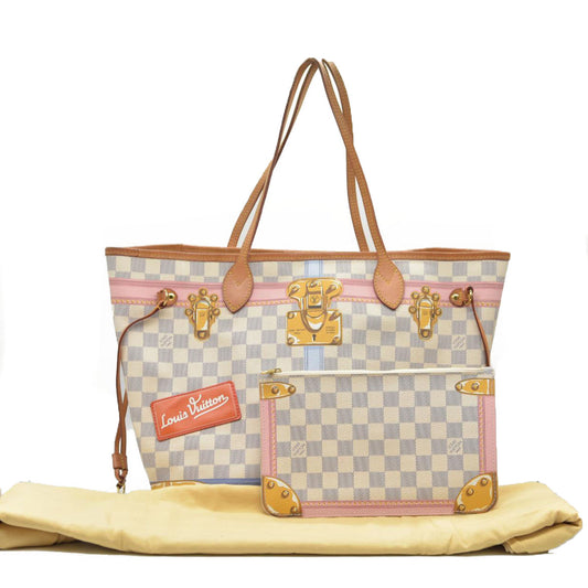 $2170 Louis Vuitton  Damier Azur Summer Trunks Neo Neverfull MM GI0168