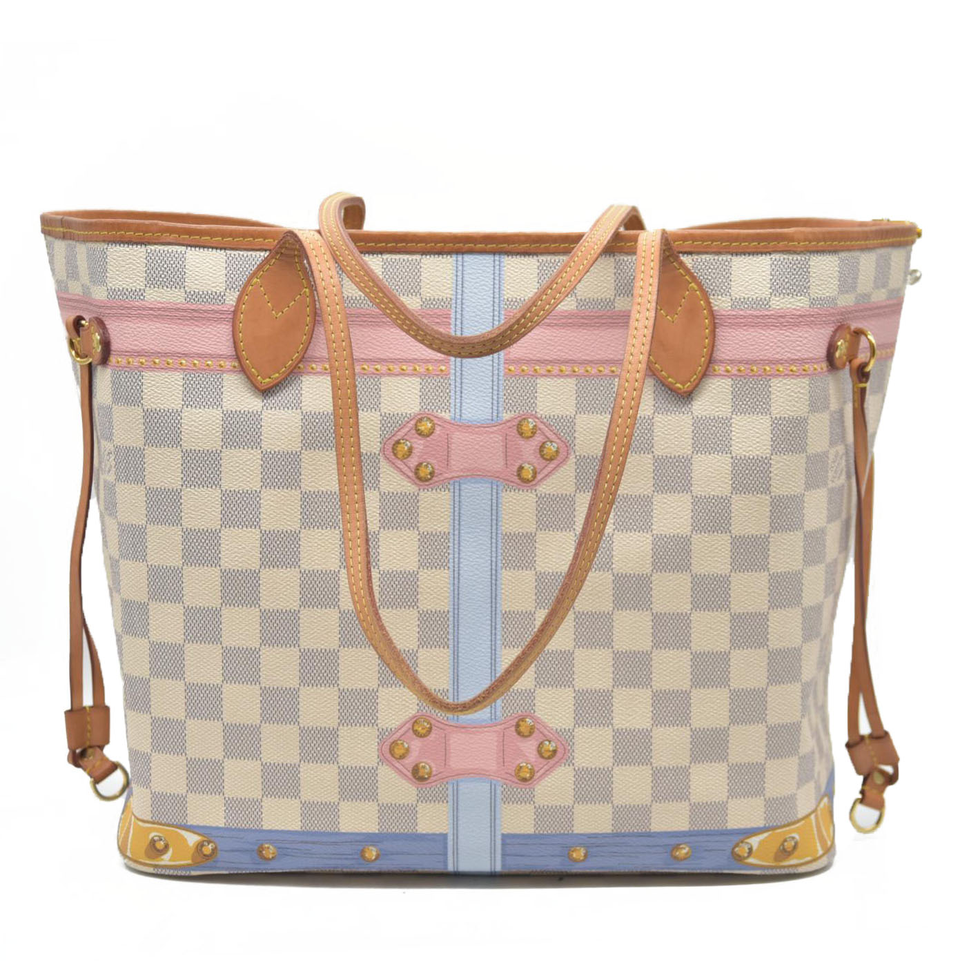 $2170 Louis Vuitton  Damier Azur Summer Trunks Neo Neverfull MM GI0168