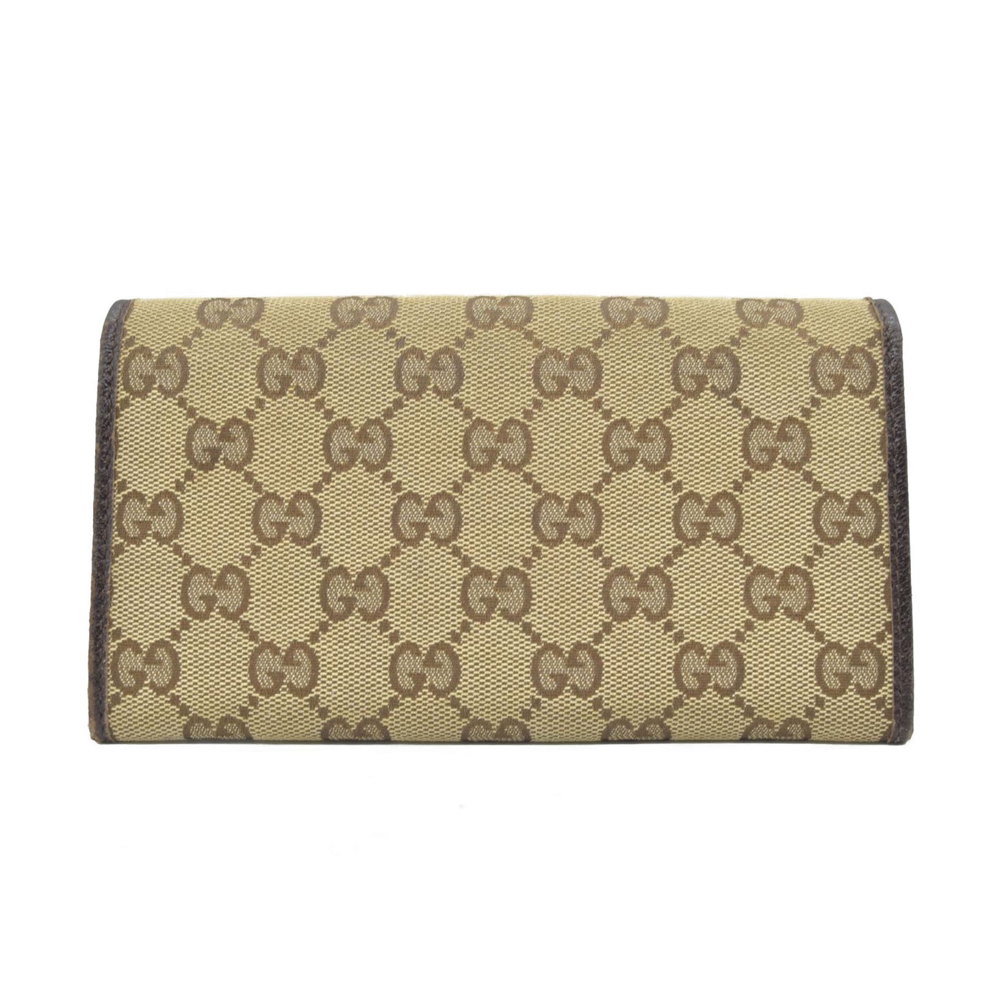 $690 Gucci GG Canvas Logo Plaque Bifold Wallet CONSIGNMENT