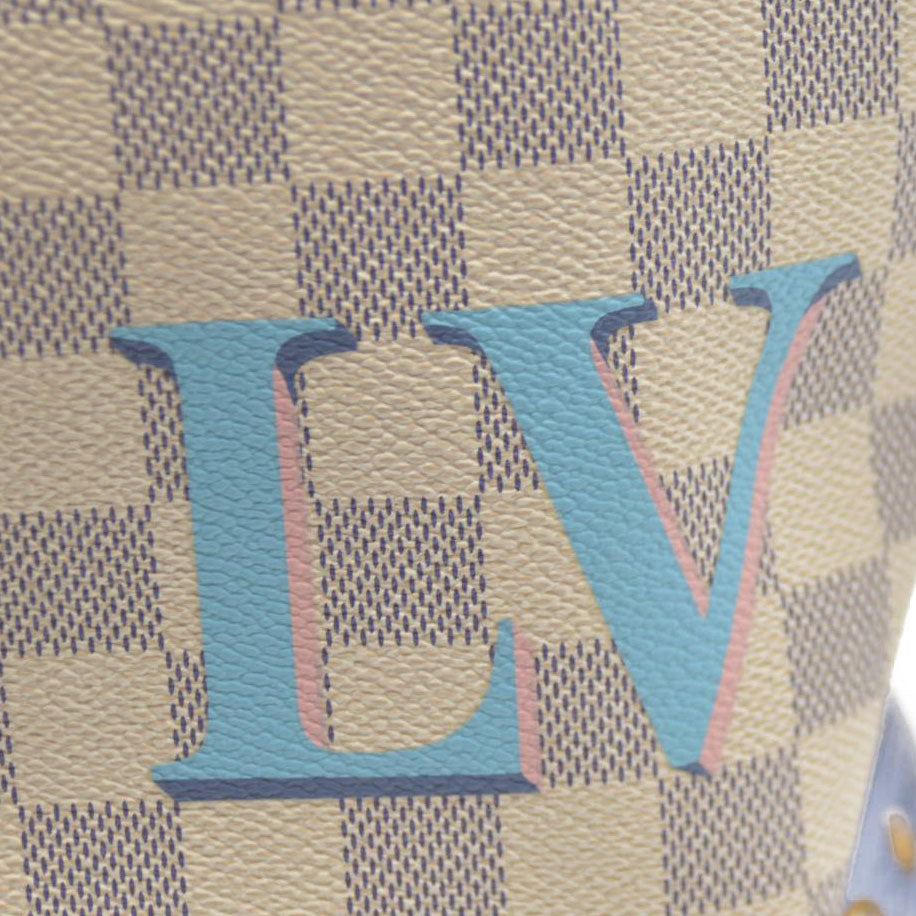 $2170 Louis Vuitton  Damier Azur Summer Trunks Neo Neverfull MM GI0168