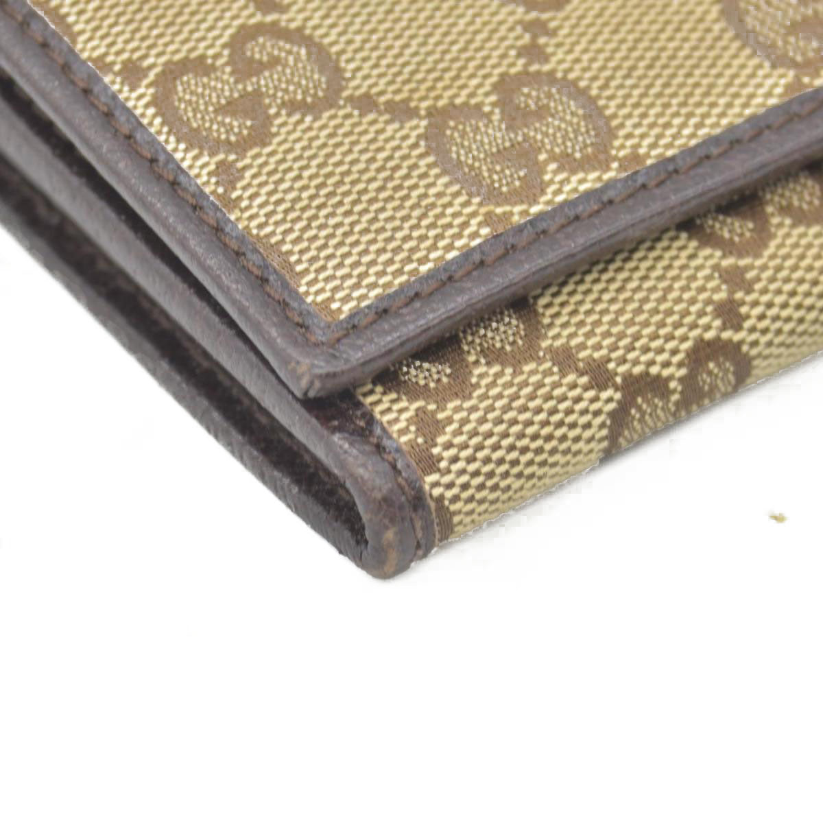 $690 Gucci GG Canvas Logo Plaque Bifold Wallet CONSIGNMENT