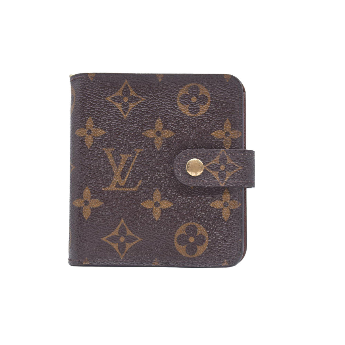 $660 2003 LOUIS VUITTON Monogram Compact Zip Wallet Brown MI0073 CONSIGNMENT 10021170