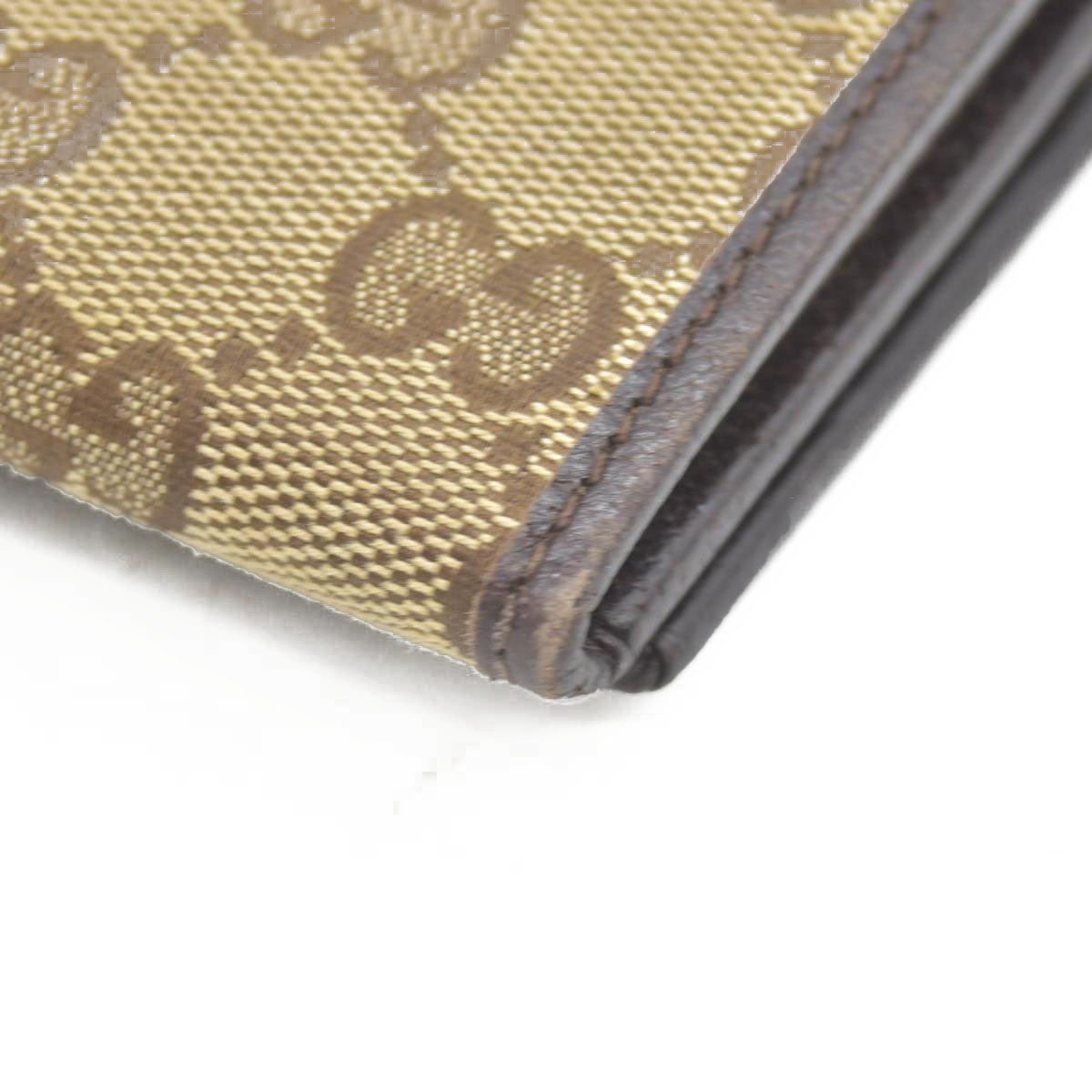 $690 Gucci GG Canvas Logo Plaque Bifold Wallet CONSIGNMENT