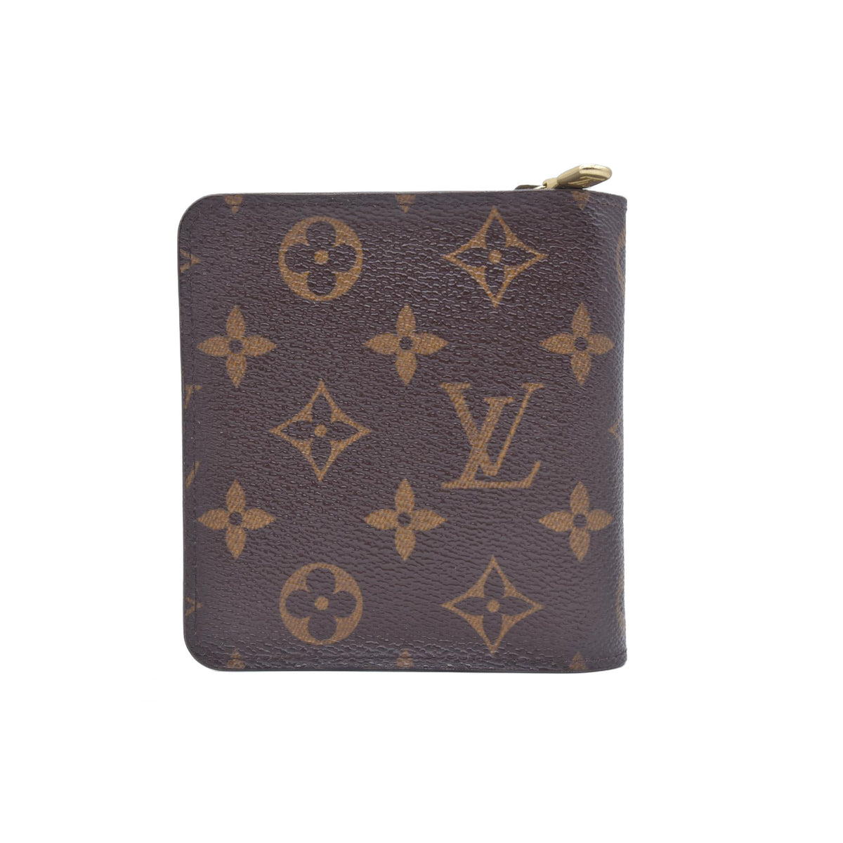 $660 2003 LOUIS VUITTON Monogram Compact Zip Wallet Brown MI0073 CONSIGNMENT 10021170