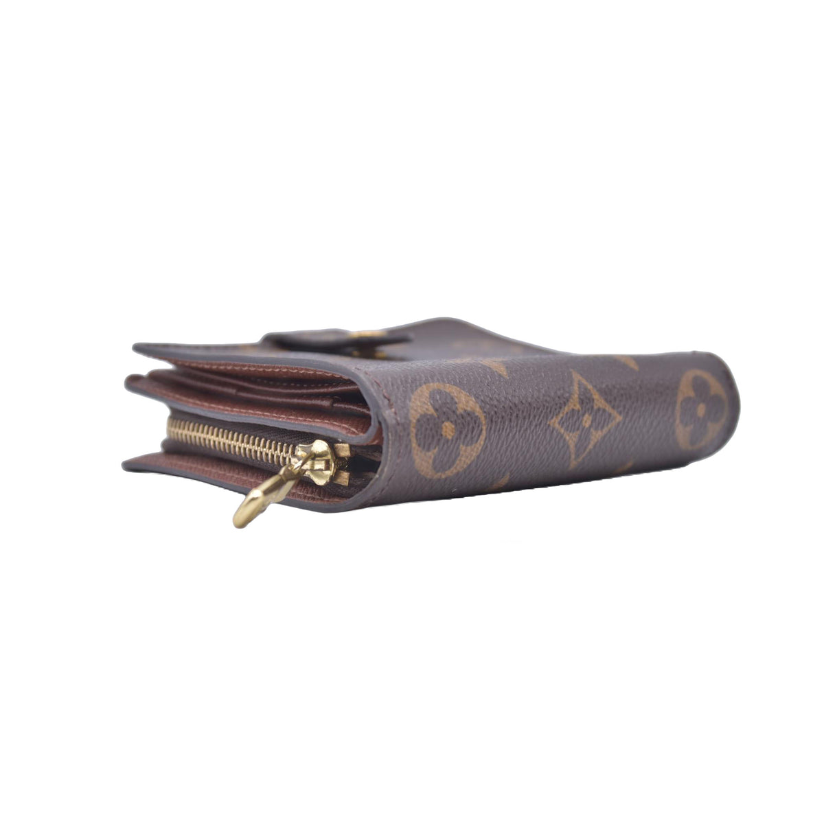$660 2003 LOUIS VUITTON Monogram Compact Zip Wallet Brown MI0073 CONSIGNMENT 10021170