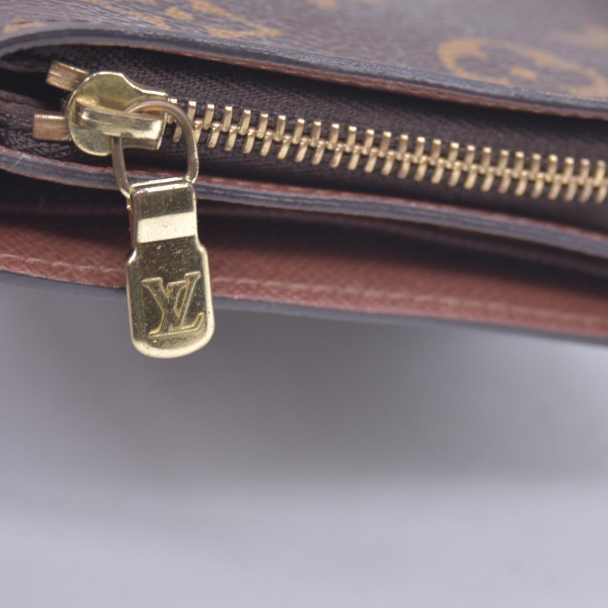 $660 2003 LOUIS VUITTON Monogram Compact Zip Wallet Brown MI0073 CONSIGNMENT 10021170
