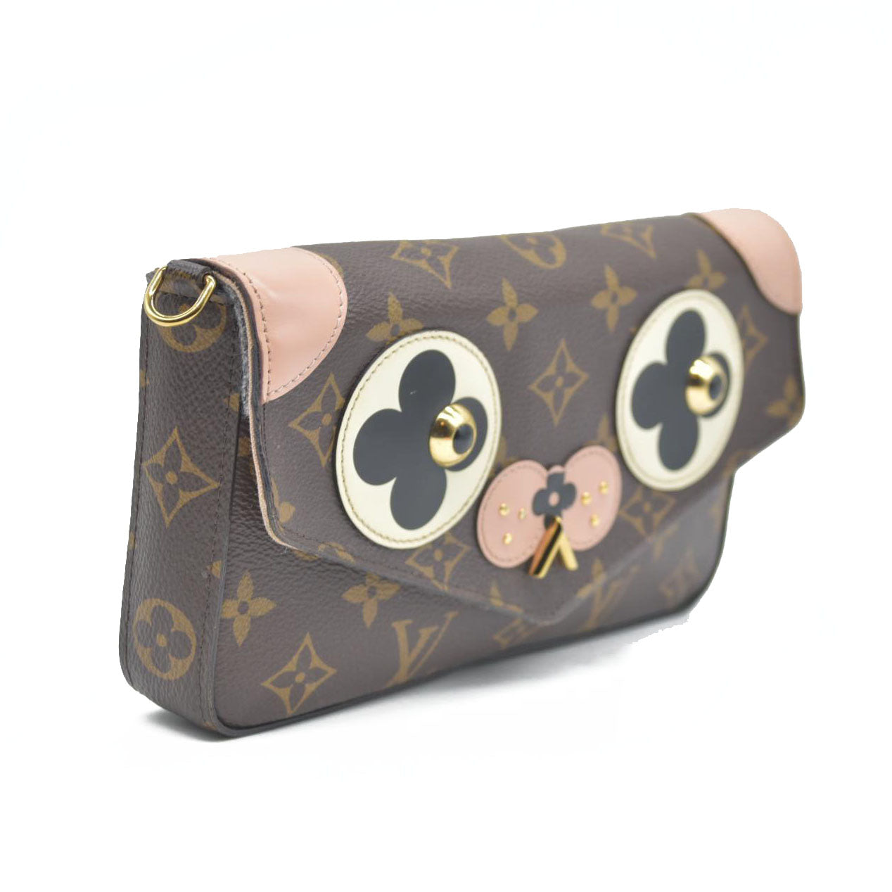 $2350 Louis Vuitton  Monogram Valentine Dog Pochette Felicie Chain Wallet