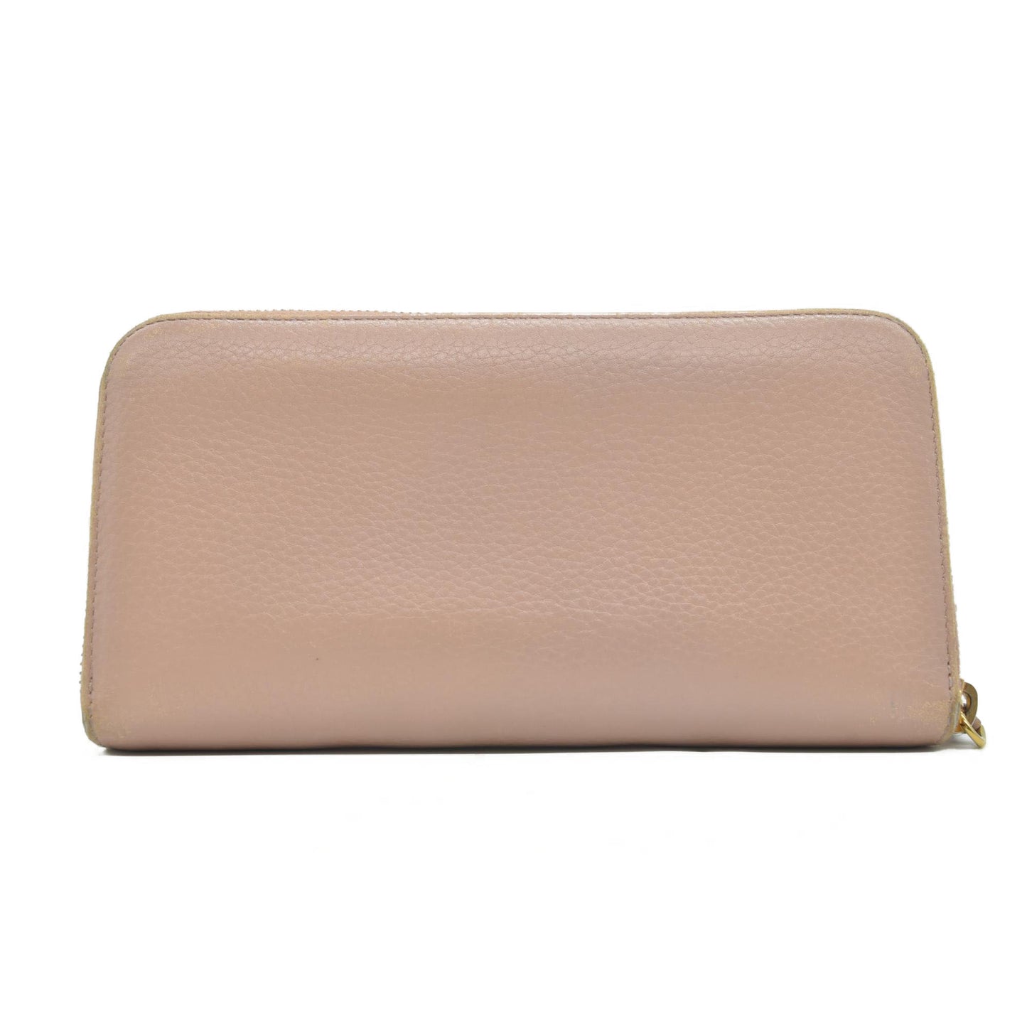 $1070  PRADA Saffiano Metal Logo Zip Around Long Wallet Pink