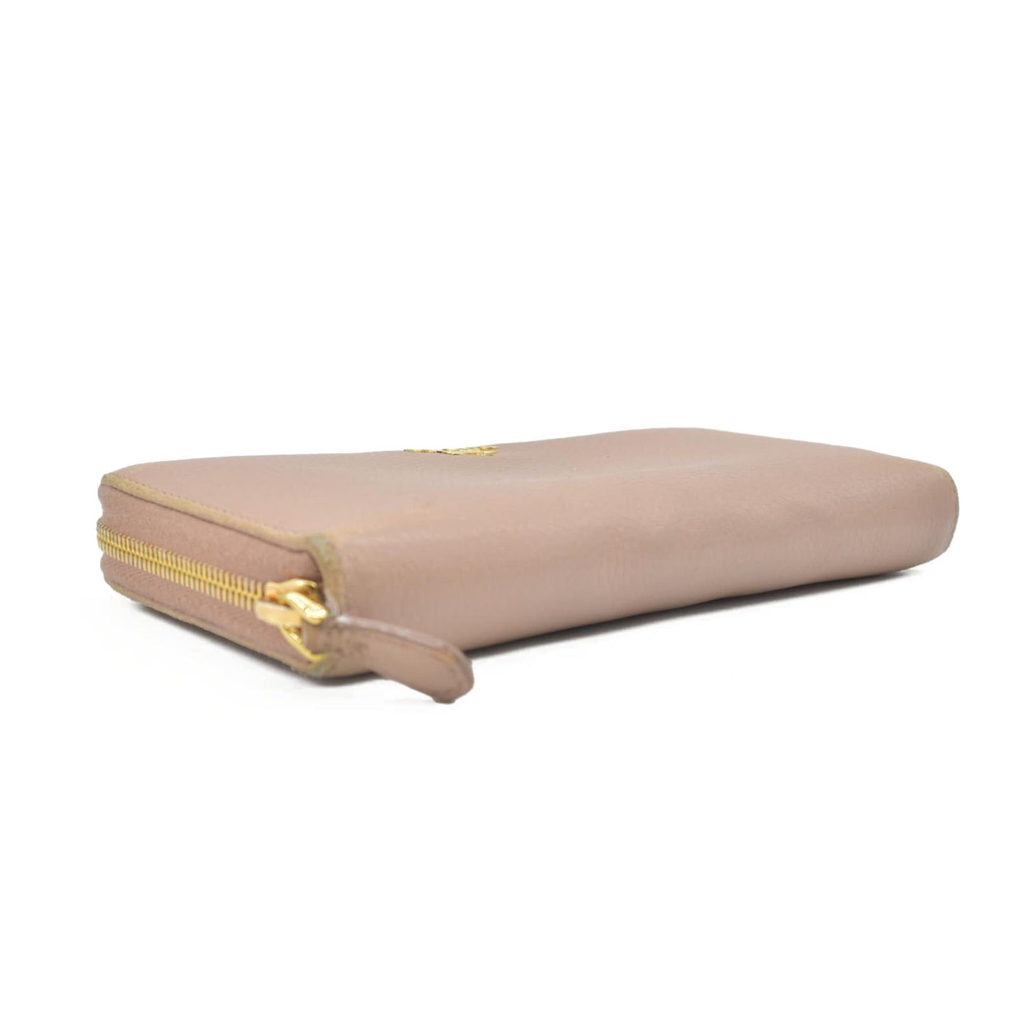 $1070  PRADA Saffiano Metal Logo Zip Around Long Wallet Pink
