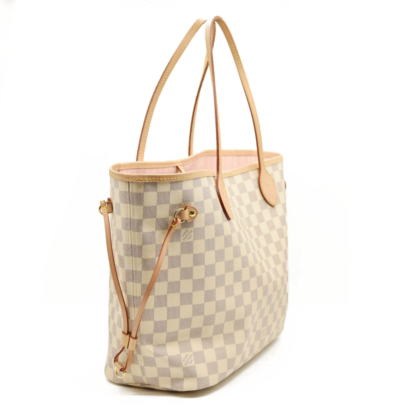 LOUIS VUITTON Damier Azur Neverfull MM Rose Ballerine