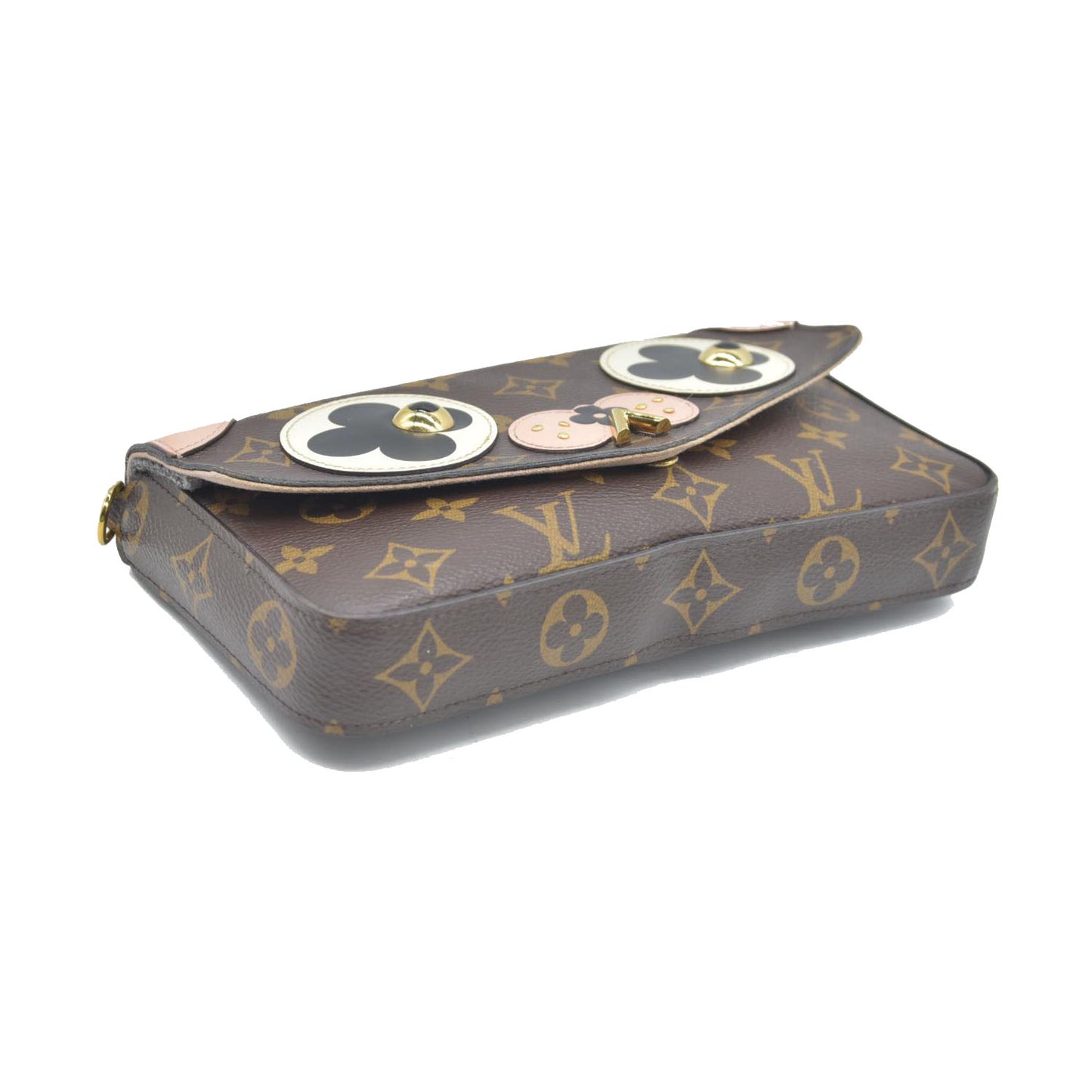 $2350 Louis Vuitton  Monogram Valentine Dog Pochette Felicie Chain Wallet