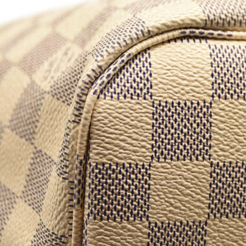 LOUIS VUITTON Damier Azur Neverfull MM Rose Ballerine