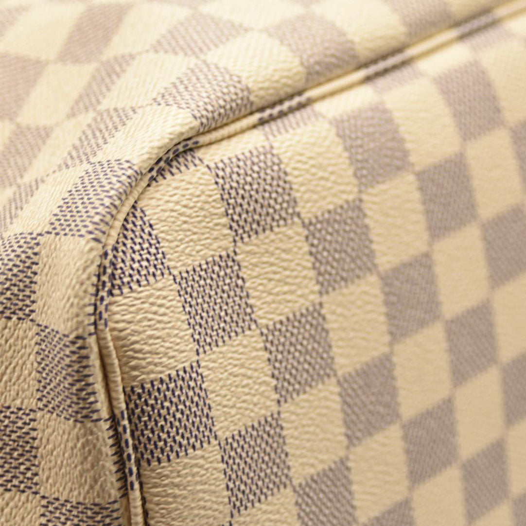 LOUIS VUITTON Damier Azur Neverfull MM Rose Ballerine