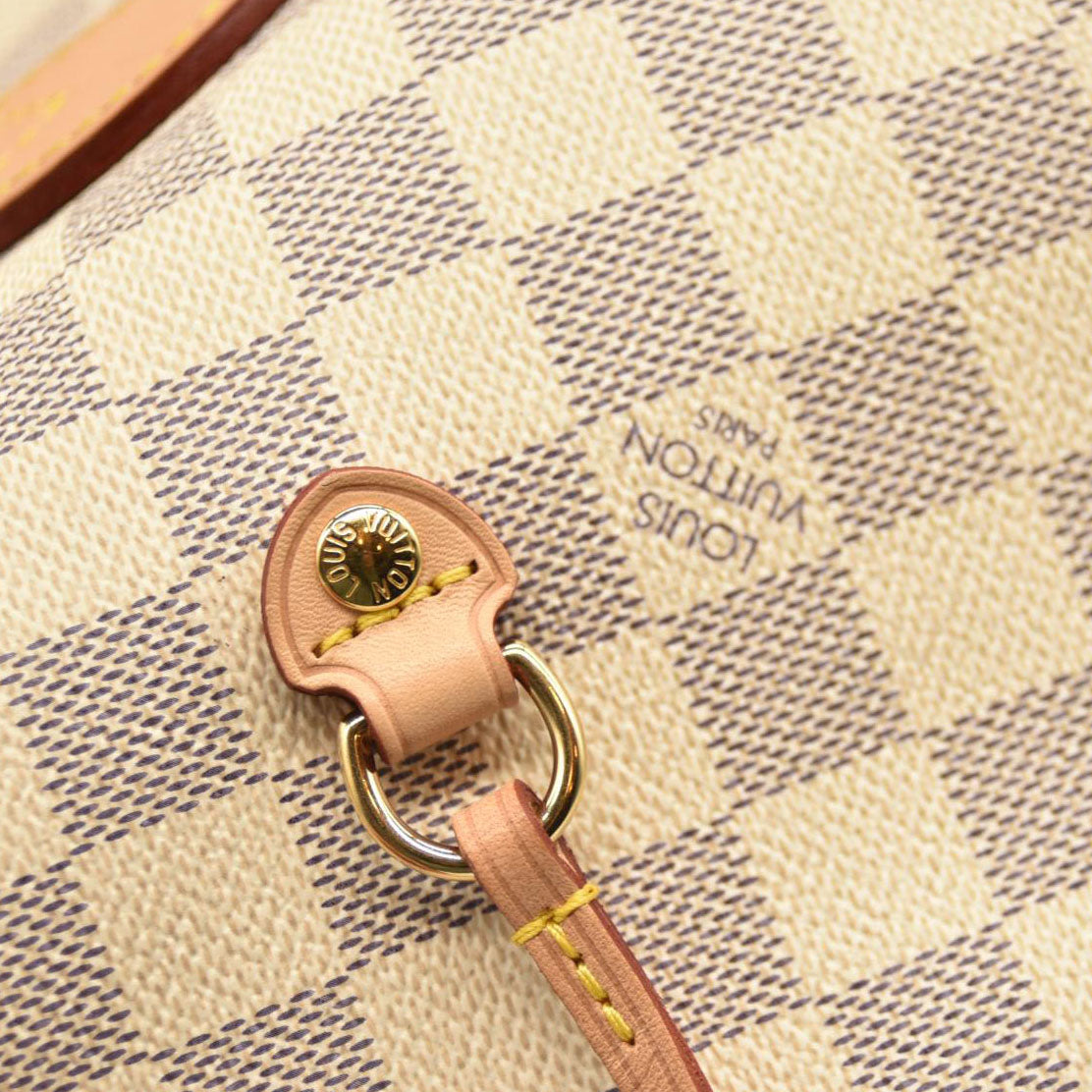 LOUIS VUITTON Damier Azur Neverfull MM Rose Ballerine