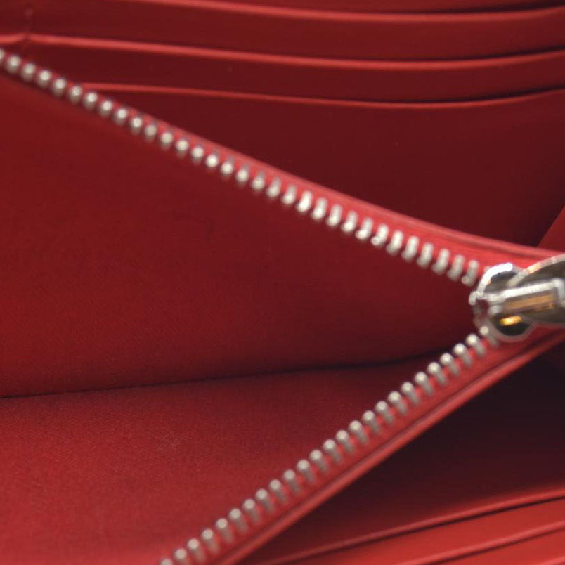 $950 CONSIGNMENT Christian Louboutin Panettone Long Wallet Cream with Loubinthesky Spikes