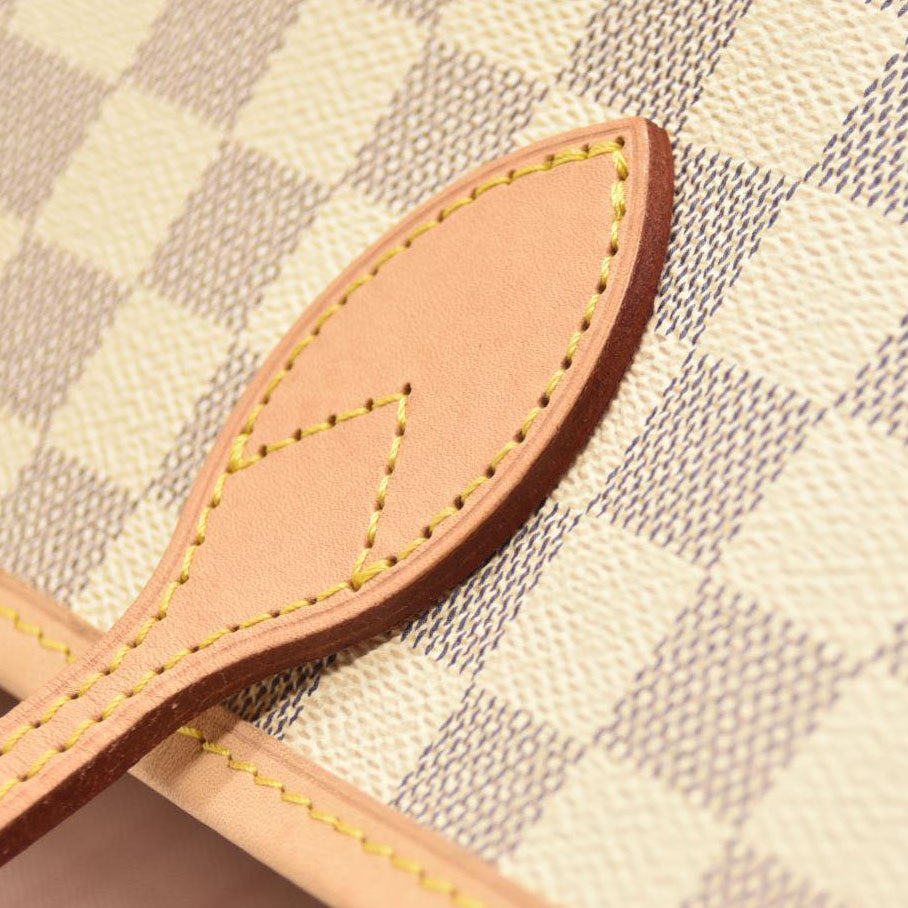 LOUIS VUITTON Damier Azur Neverfull MM Rose Ballerine