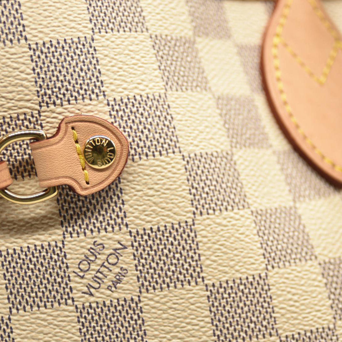 LOUIS VUITTON Damier Azur Neverfull MM Rose Ballerine