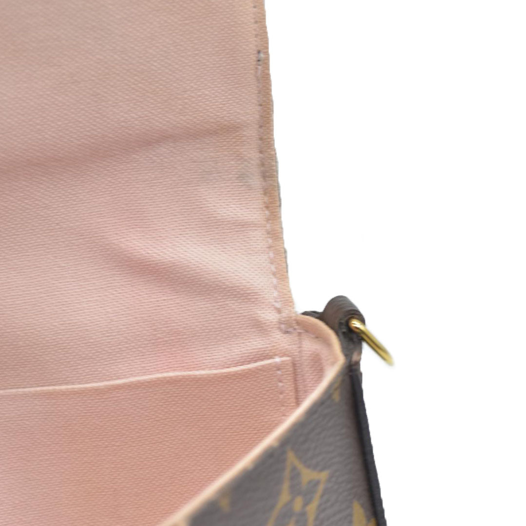 $2350 Louis Vuitton  Monogram Valentine Dog Pochette Felicie Chain Wallet