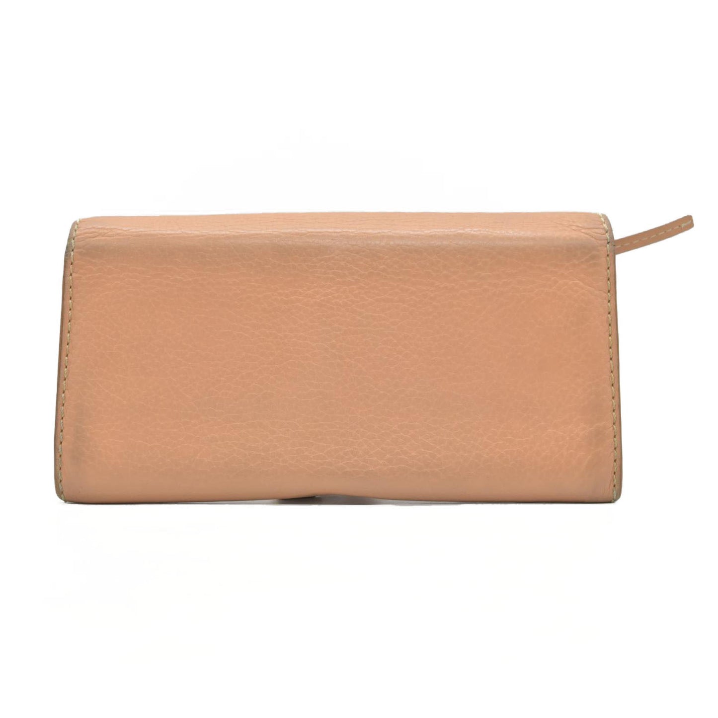 $650 CHLOE Grained Calfskin Marcie Long Wallet Orange